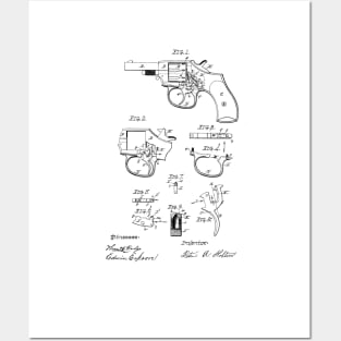Gun Design vintage patent drawing Posters and Art